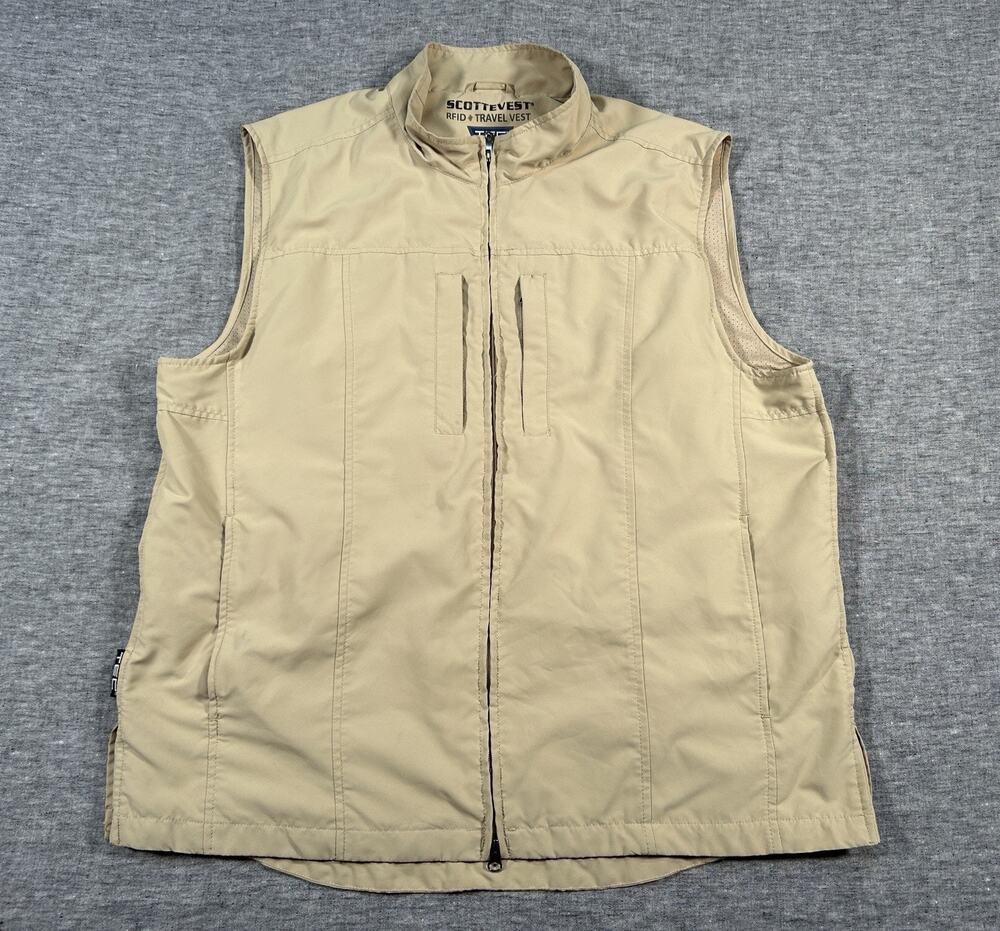 Scottevest RFID Travel Vest Mens Extra Large Commute Hiking Trail Office Utility